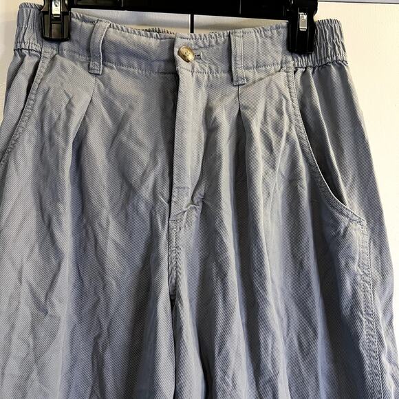 Madewell The Neale Straight Leg Trousers Drapeweave High Rise Blue size 6 - Picture 4 of 7